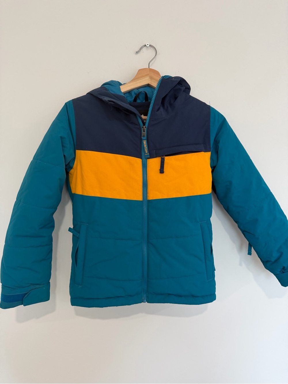 Burton Teal, Navy & Yellow Kids Colorblock Puffer Jacket